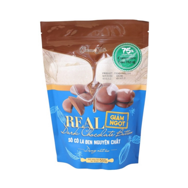 Cacao Talk Dark Chocolate Button 75% (500g)