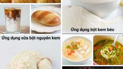 sữa bột nguyên kem và bột kem béo